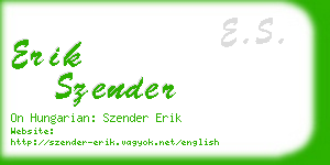 erik szender business card